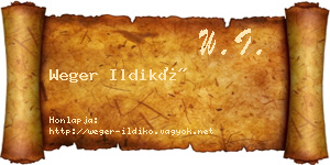Weger Ildikó névjegykártya